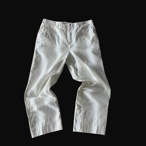 Brioni Off White Cotton Twill Straight Leg Trousers Pants 34x26.5